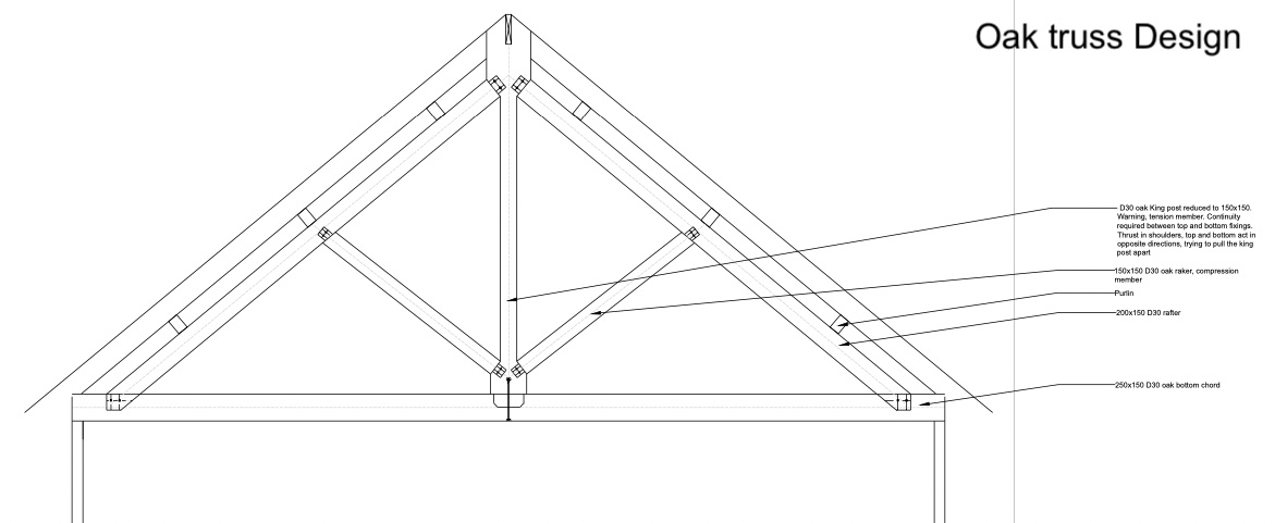 Oak truss design drawing